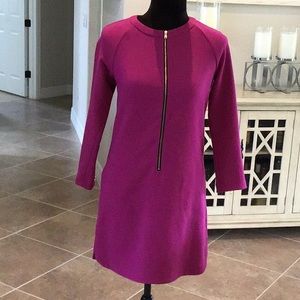 Rachel Rachel Roy zip front dress, fuschia, side pockets, size S